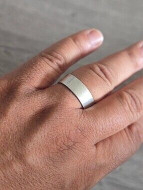 Classic Sterling Silver Men's Ring - Minimalist Style Grandeur 12.5/13 ( 22mm)